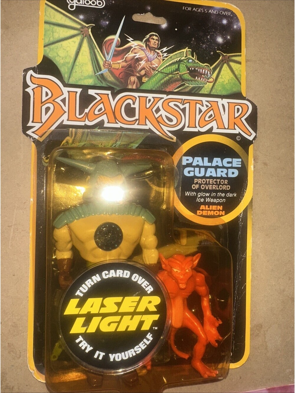 Galoob Blackstar Palace Guard Alien Demon Figure MOC 1983 GITD Glow In The Dark